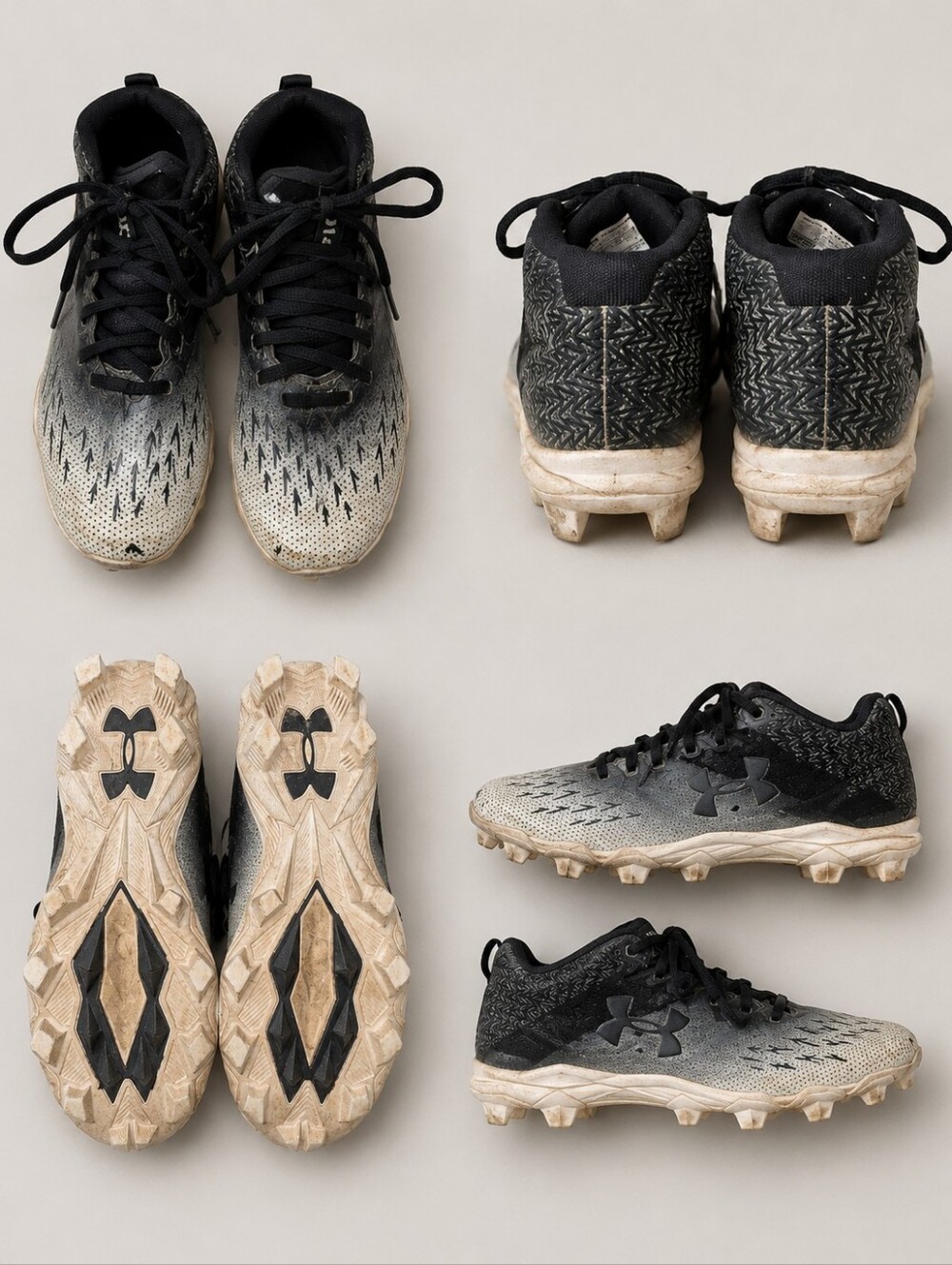 Under Armour Spotlight RM Football Cleats Black White 1Y Kids Youth Multi-Sport - Picture 3 of 8